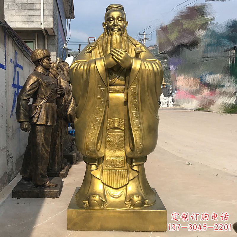 绍兴校园孔子铜雕像
