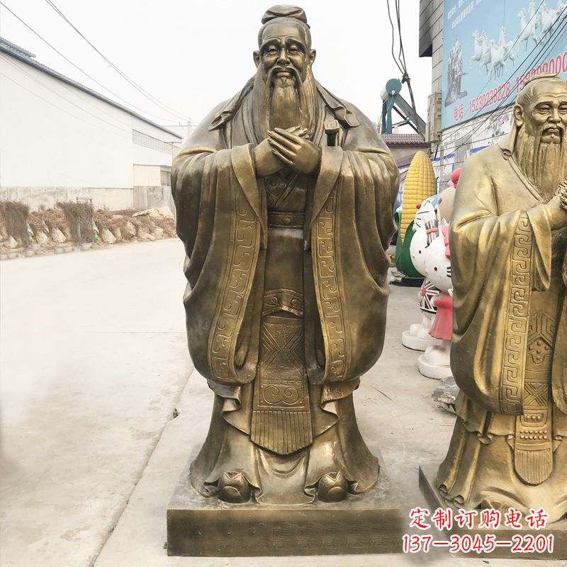 绍兴校园名人孔子铜雕