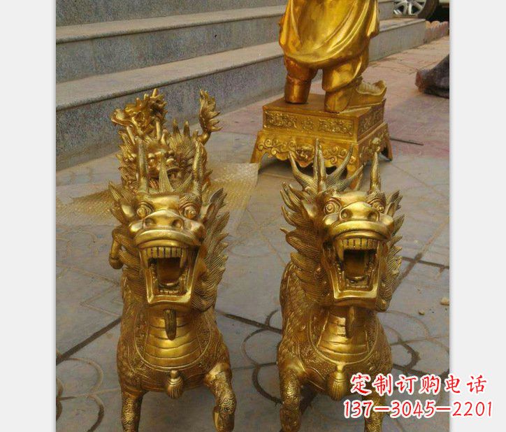 绍兴银行铜雕麒麟雕塑