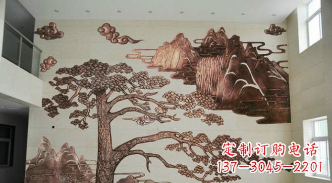 绍兴迎客松铜浮雕