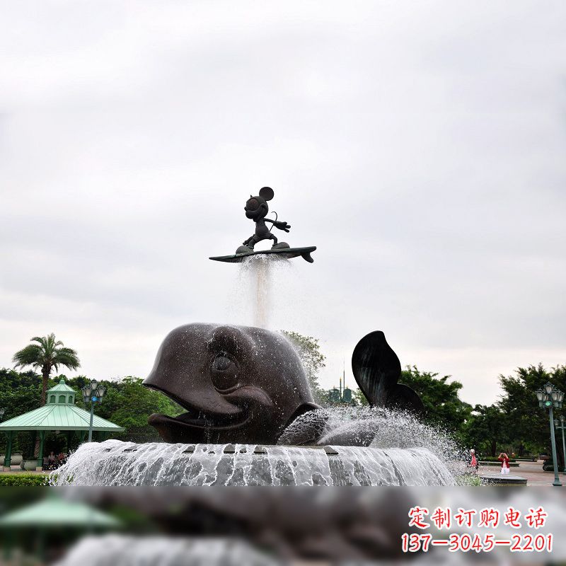 绍兴鱼和小孩水景喷泉