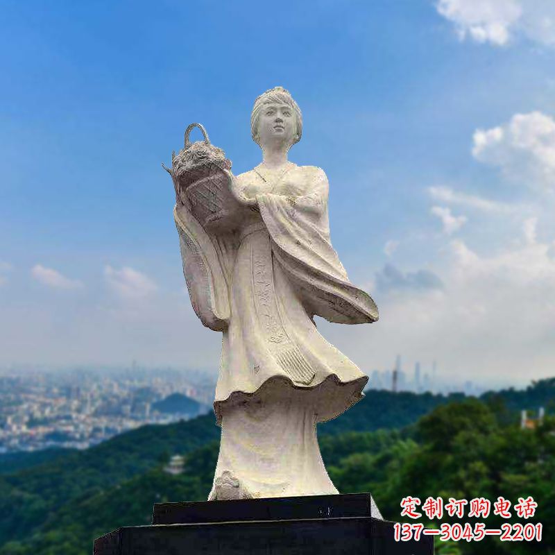 绍兴虞姬景观石雕像-景区园林古代美女雕塑