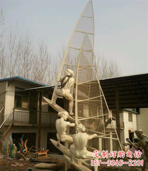 绍兴园林不锈钢帆船景观雕塑