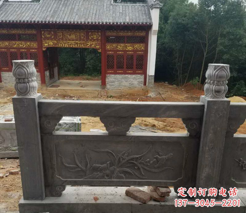 绍兴园林仿古兰花石浮雕栏板景观石雕