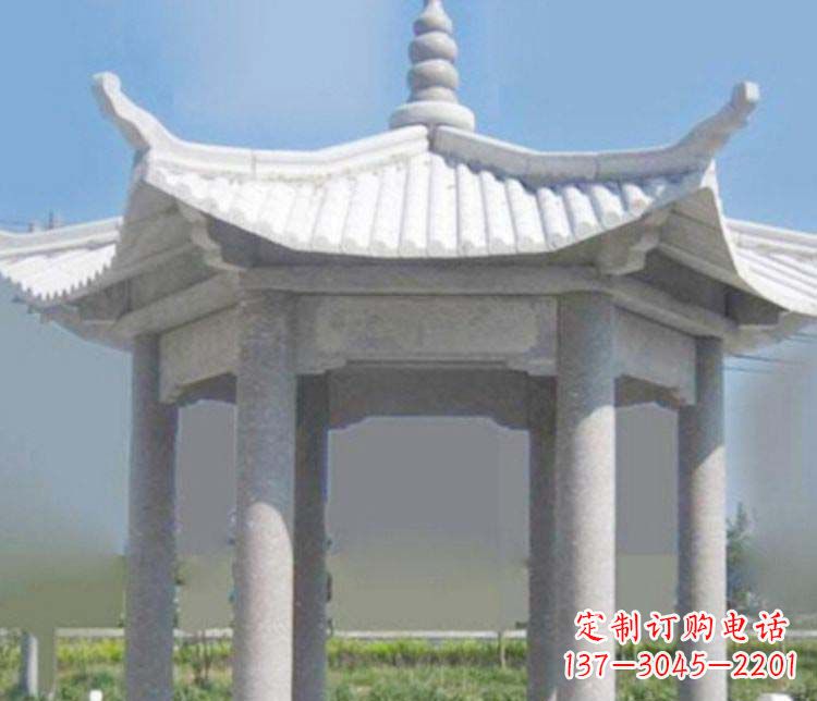 绍兴园林仿古石凉亭景观石雕