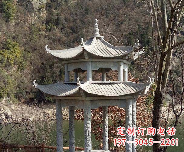 绍兴园林仿古双层石雕凉亭