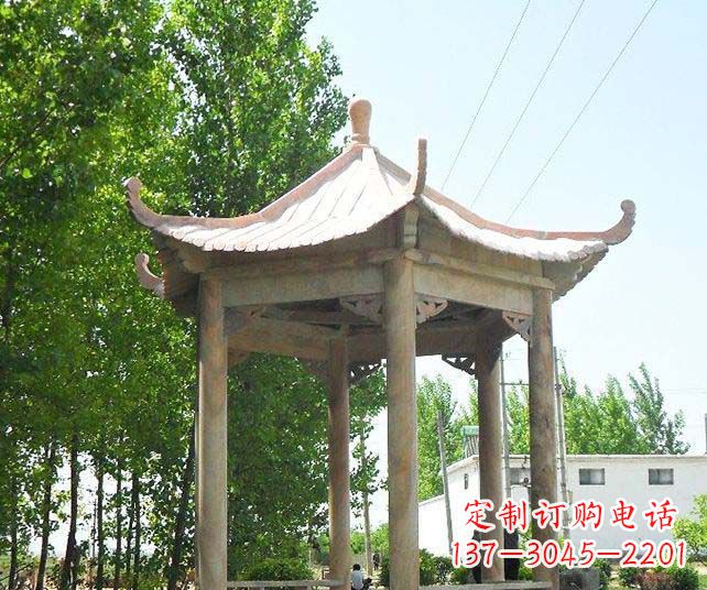 绍兴园林景观单层石雕凉亭