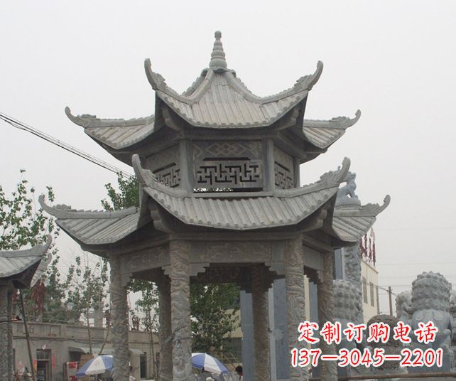 绍兴园林景观仿古石雕凉亭 (2)