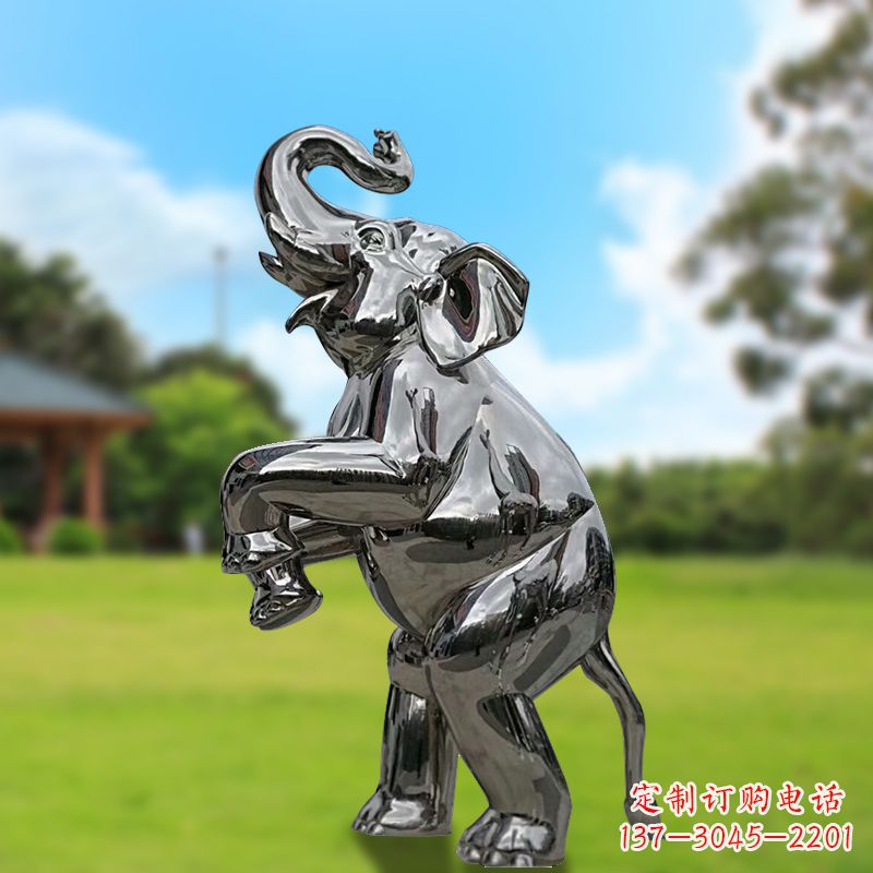 绍兴站立的不锈钢小象雕塑