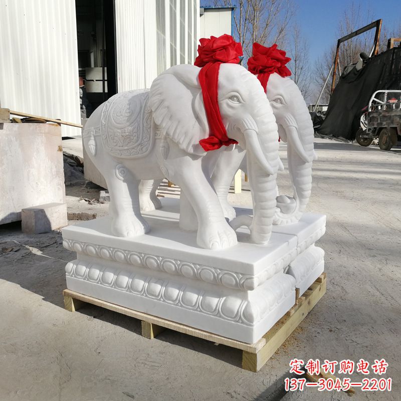 绍兴招财大象石雕摆门口