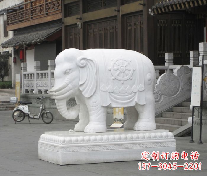绍兴招财动物汉白玉大象石雕