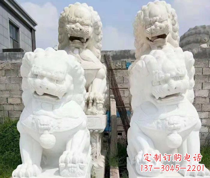 绍兴招财动物汉白玉狮子石雕