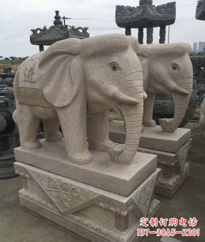 绍兴招财进宝大理石大象石雕