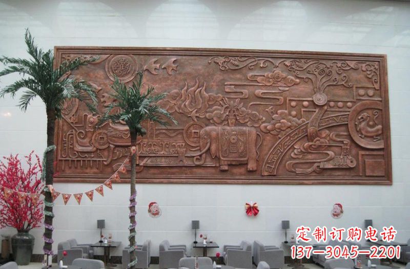 绍兴招财进宝大象铜浮雕