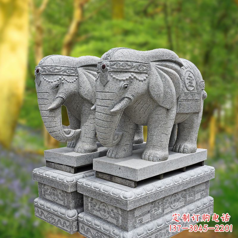 绍兴招财纳福石雕大象