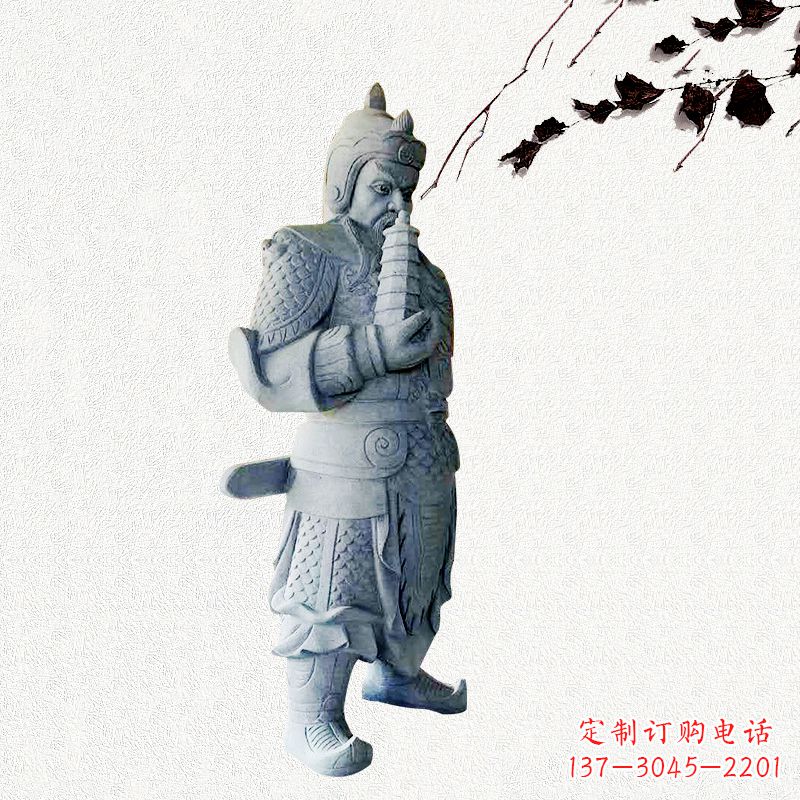 绍兴中国古代神话中的托塔天王石雕塑