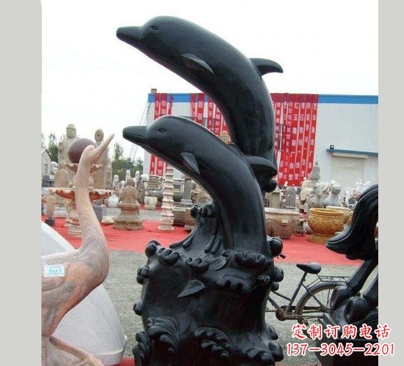 绍兴中国黑海豚石雕
