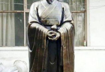 绍兴中国古代名医扁鹊铸铜雕像半身像