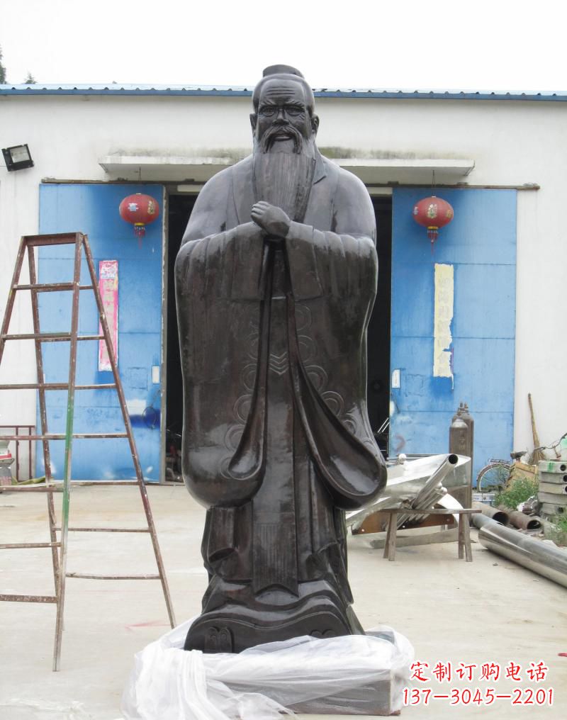 绍兴铸铜孔子摆件