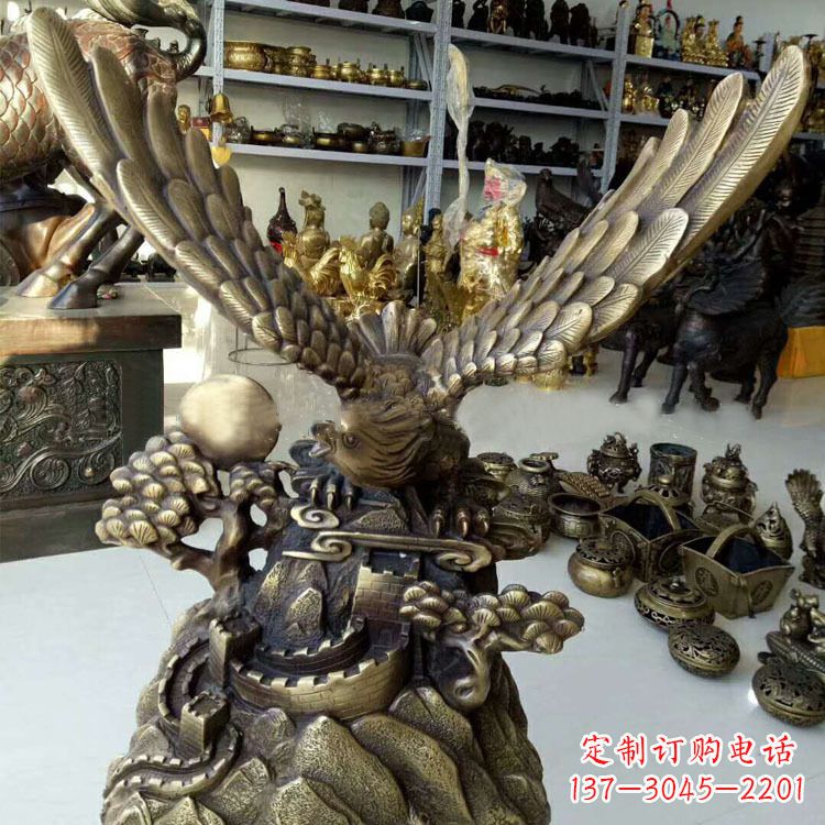 绍兴铸铜老鹰雕塑