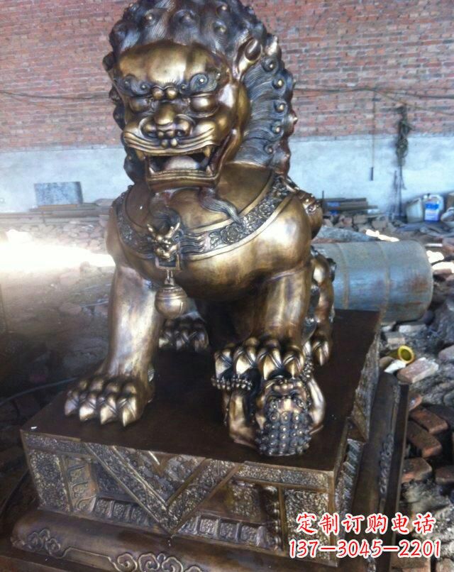绍兴铸铜母子狮子雕塑