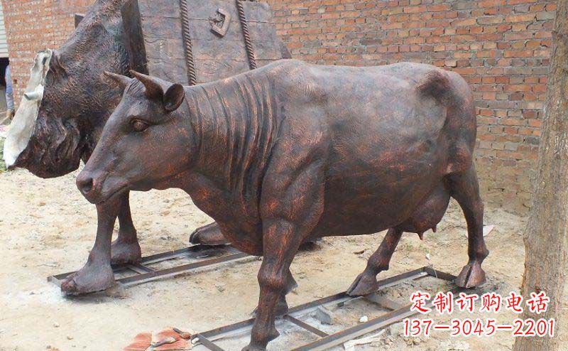 绍兴铸铜奶牛公园动物铜雕