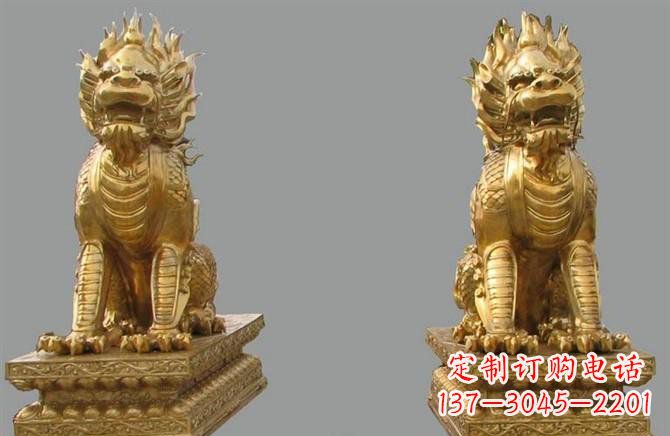 绍兴铸铜麒麟雕塑222