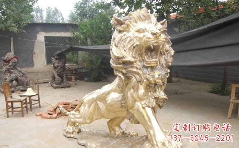 绍兴铸铜狮子铜雕 (3)