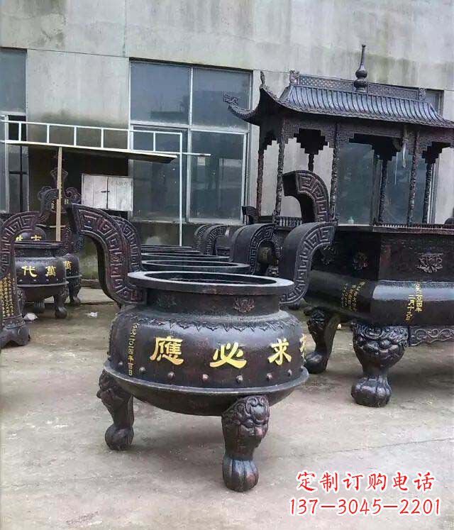 绍兴铸铜寺庙香炉铜雕