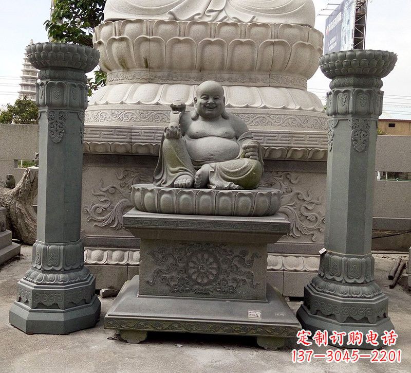 绍兴宗教庙宇如意弥勒佛石雕