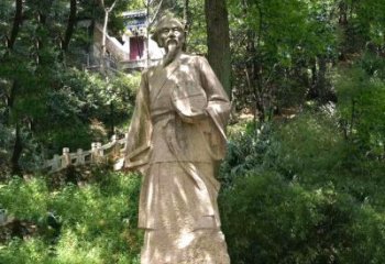 绍兴祖冲之公园雕塑-砂岩雕刻的历史名人古代数学家